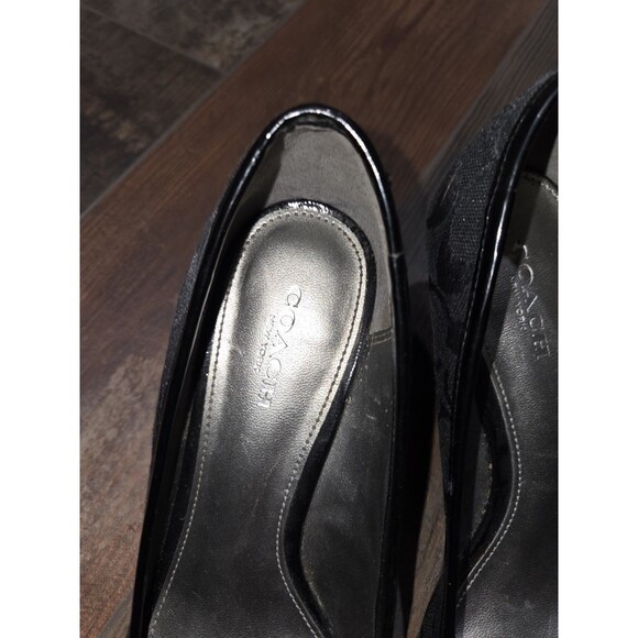 Gorgeous COACH Paola II Black Wooden Wedge BEAUTIFUL TIMELESS & CLASSIC 6.5 - Picture 5 of 13